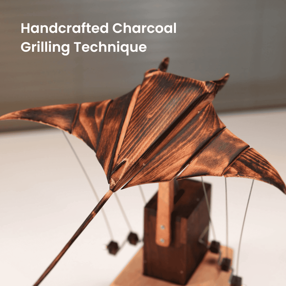 Wooden Manta Ray Kinetic Sculpture