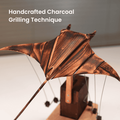 Wooden Manta Ray Kinetic Sculpture